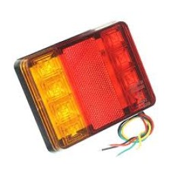 ЗАДЕН СТОП ЗА РЕМАРКЕ ПРАВОЪГЪЛНО С КАБЕЛ,  3-SEGM. L/R LED / 12V / GMPL2454
