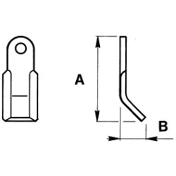 Нож за мулчер извит 105х40 (40х10), Ф 16,5 мм