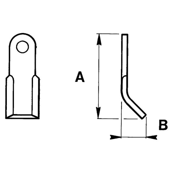 Нож за мулчер 215х48 (65х6,5), Ф 29,5 мм